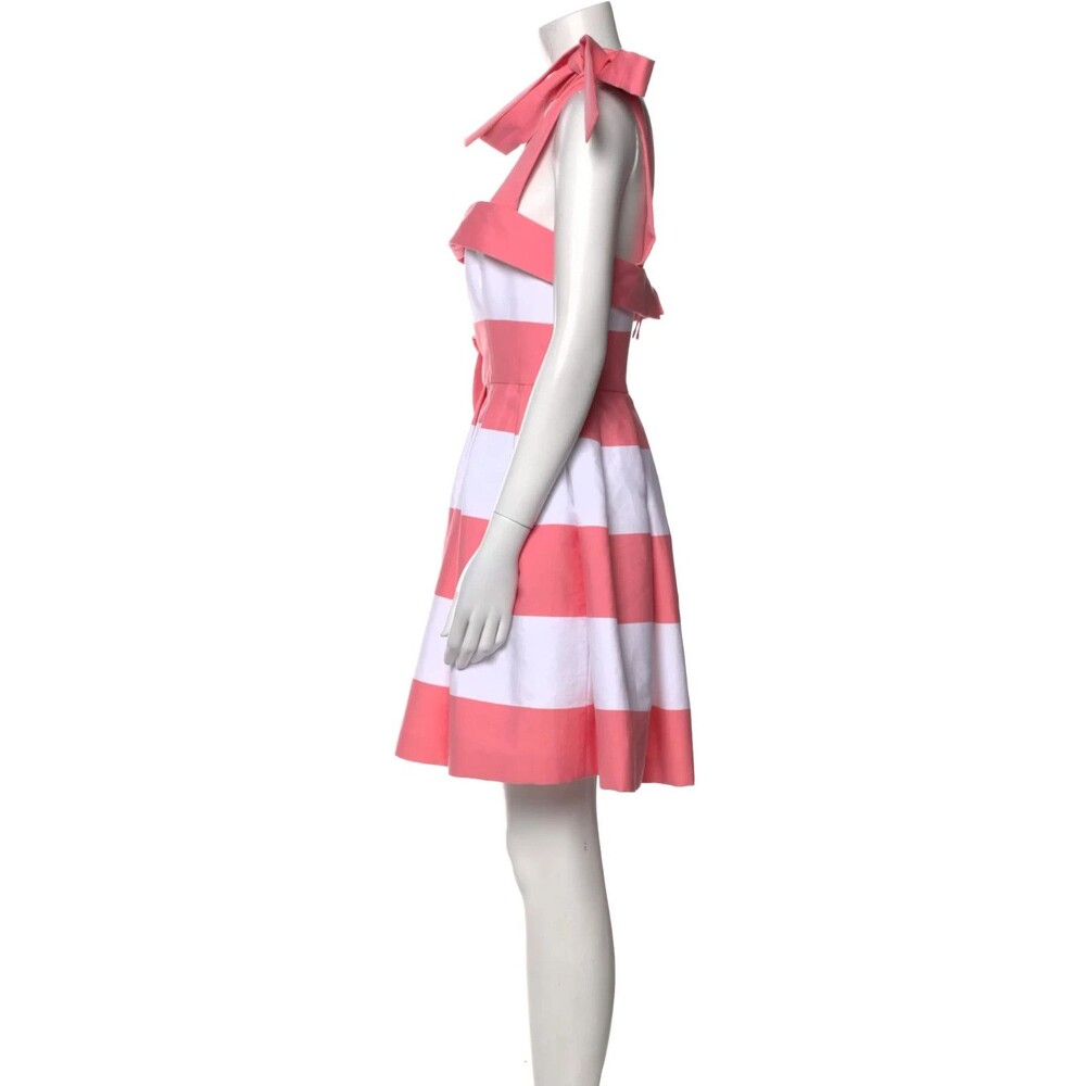 NWT. $2,290 Carolina Herrera Striped Bow-Strap Mini Dress Sz 6 - Picture 8 of 9